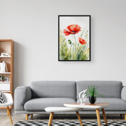 Poppy Watercolour Botanical Art Print - Common Flanders Framed Plant Wall Art 8 watercolour botanical print flowers poppy office