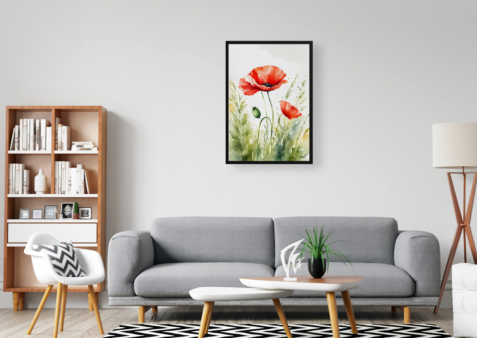 Poppy Watercolour Botanical Art Print - Common Flanders Framed Plant Wall Art 5 Poppy Watercolour Botanical Art Print - Common Flanders Framed Plant Wall Art - Image 3