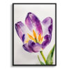 Purple tulip Minimalist Watercolour Botanical Art Print - Lady Framed Plant Wall Art 2 watercolour botanical print flowers purple tulip minimalist front view