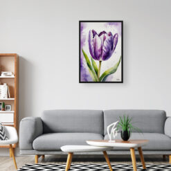 Purple tulip Watercolour Botanical Art Print - Lady Framed Plant Wall Art 8 watercolour botanical print flowers purple tulip office