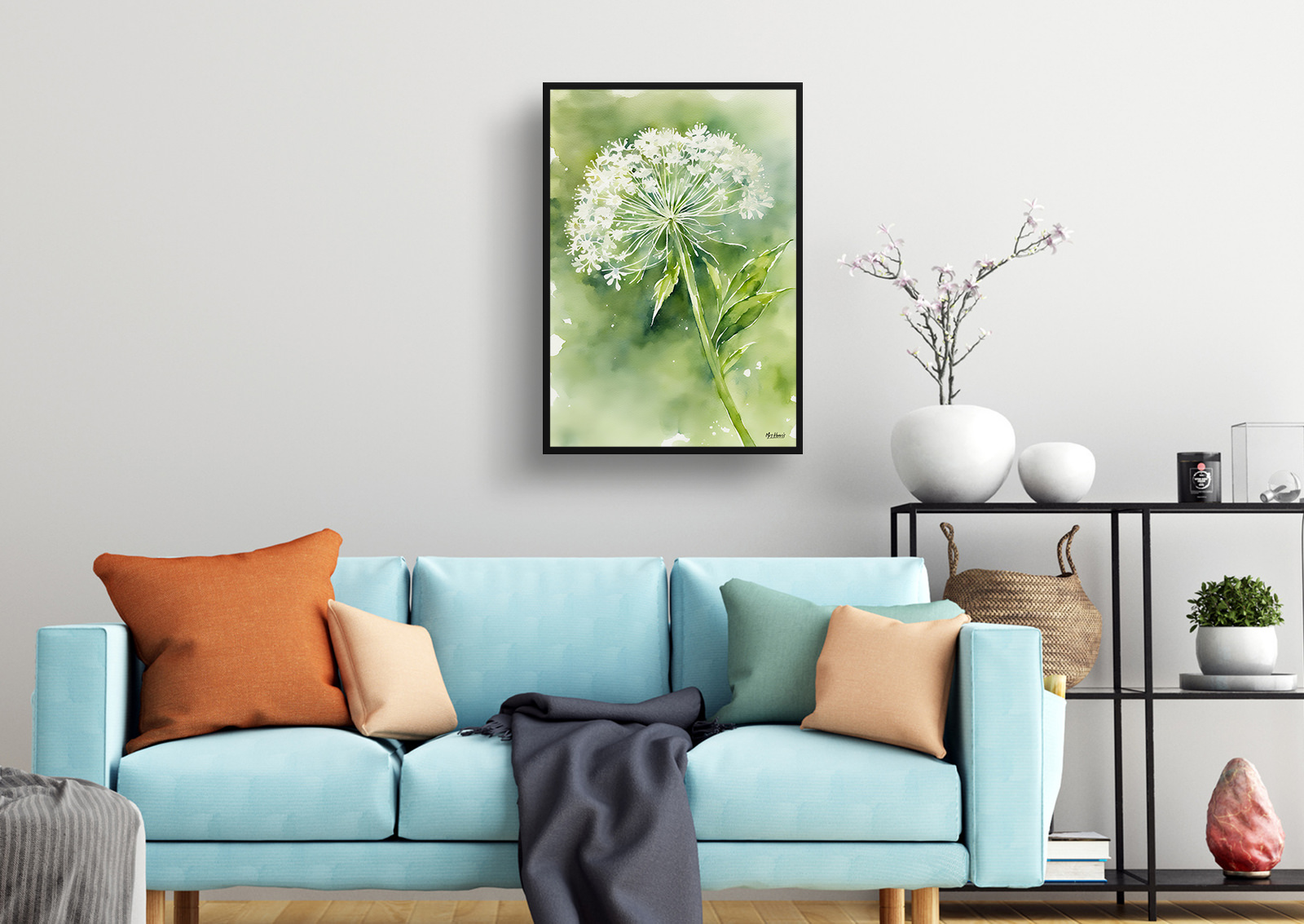 Queen Annes lace Watercolour Botanical Art Print - Wild carrot Framed Plant Wall Art 4 Queen Annes lace Watercolour Botanical Art Print - Wild carrot Framed Plant Wall Art - Image 2