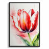 Red tulip Watercolour Botanical Art Print - Tulipa Framed Plant Wall Art 1 watercolour botanical print flowers red tulip front view