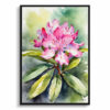 watercolour botanical print flowers rhododendron front view
