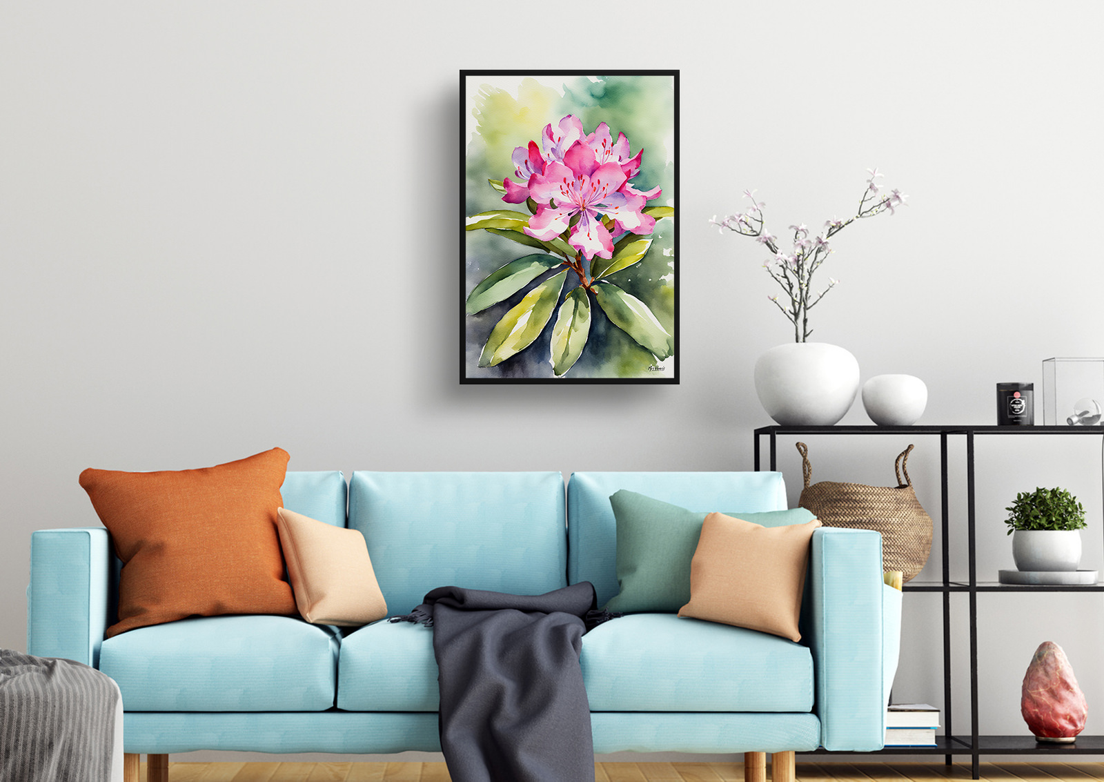 Rhododendron Watercolour Botanical Art Print - Azalea Framed Plant Wall Art 4 Rhododendron Watercolour Botanical Art Print - Azalea Framed Plant Wall Art - Image 2