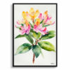 Rhododendron Minimalist Watercolour Botanical Art Print - Azalea Framed Plant Wall Art 2 watercolour botanical print flowers rhododendron minimalist front view
