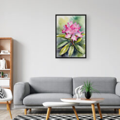 Rhododendron Watercolour Botanical Art Print - Azalea Framed Plant Wall Art 8 watercolour botanical print flowers rhododendron office