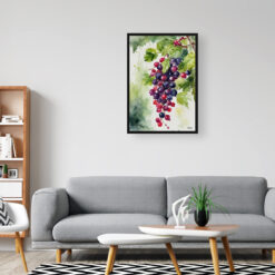 Ribes Nigrum Cassissima Noiroma Watercolour Botanical Art Print - Blackcurrant Framed Plant Wall Art 8 watercolour botanical print flowers ribes nigrum cassissima noiroma office