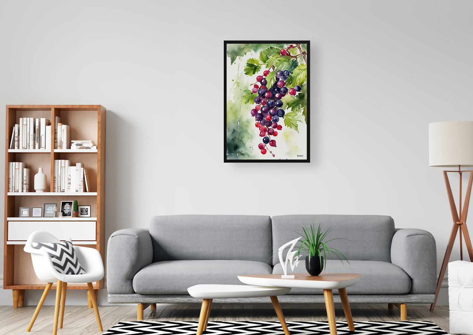 Ribes Nigrum Cassissima Noiroma Watercolour Botanical Art Print - Blackcurrant Framed Plant Wall Art 5 Ribes Nigrum Cassissima Noiroma Watercolour Botanical Art Print - Blackcurrant Framed Plant Wall Art - Image 3