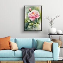 Rosa Madame Alfred Carriére Watercolour Botanical Art Print - Rose Framed Plant Wall Art 7 Rosa Madame Alfred Carriére Watercolour Botanical Art Print - Rose Framed Plant Wall Art - Image 2