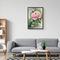 Rosa Madame Alfred Carriére Watercolour Botanical Art Print - Rose Framed Plant Wall Art 8 Rosa Madame Alfred Carriére Watercolour Botanical Art Print - Rose Framed Plant Wall Art - Image 3