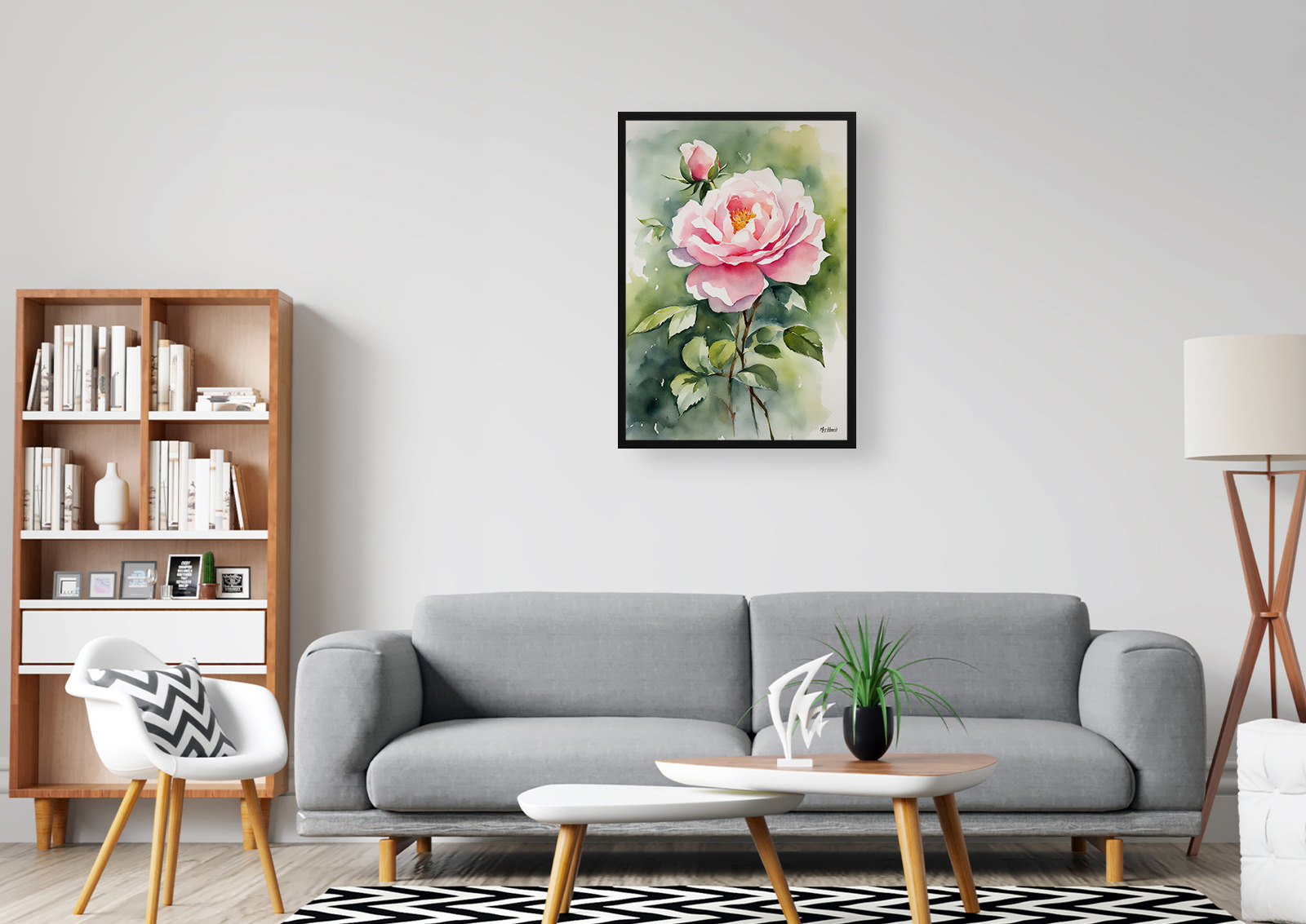 Rosa Madame Alfred Carriére Watercolour Botanical Art Print - Rose Framed Plant Wall Art 5 Rosa Madame Alfred Carriére Watercolour Botanical Art Print - Rose Framed Plant Wall Art - Image 3