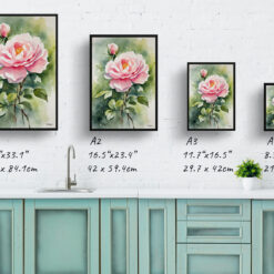 Rosa Madame Alfred Carriére Watercolour Botanical Art Print - Rose Framed Plant Wall Art 9 Rosa Madame Alfred Carriére Watercolour Botanical Art Print - Rose Framed Plant Wall Art - Image 4