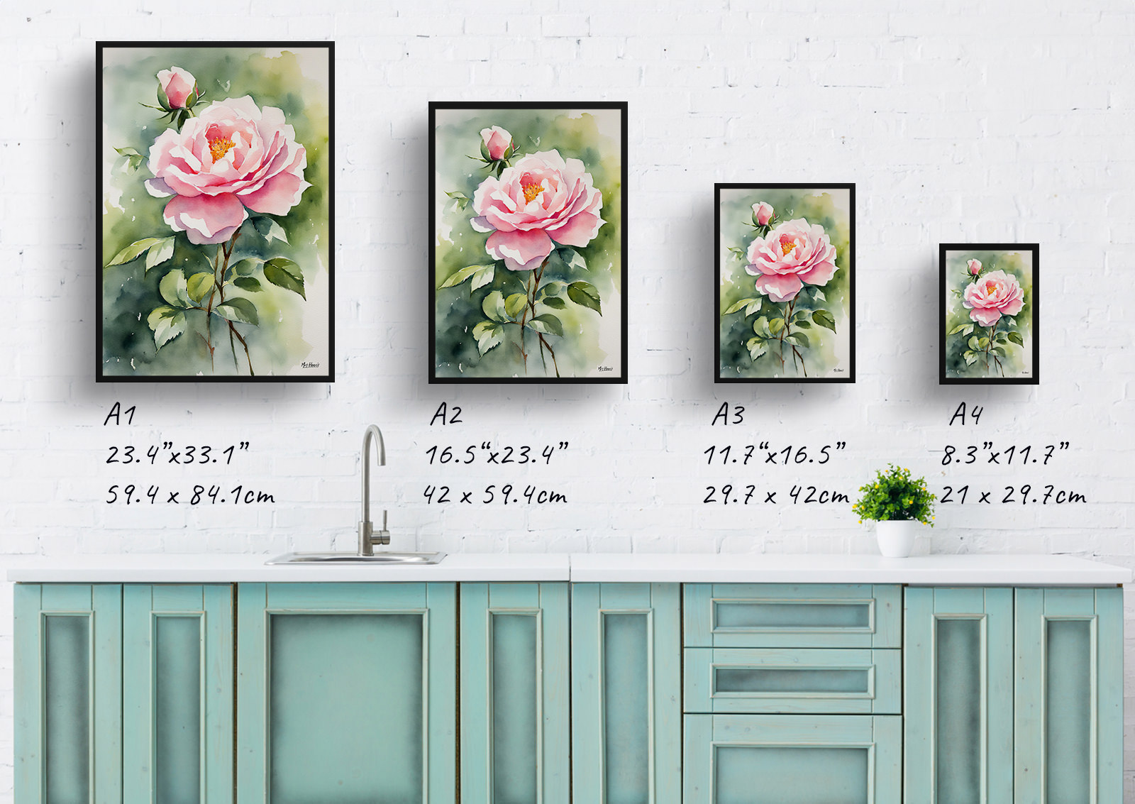 Rosa Madame Alfred Carriére Watercolour Botanical Art Print - Rose Framed Plant Wall Art 6 Rosa Madame Alfred Carriére Watercolour Botanical Art Print - Rose Framed Plant Wall Art - Image 4