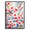 Sakura Cherry Blossom Watercolour Botanical Art Print - Japanese Flowering Framed Plant Wall Art 2 watercolour botanical print flowers sakura cherry blossom front view