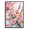 Sakura Cherry Blossom Minimalist Watercolour Botanical Art Print - Japanese Flowering Framed Plant Wall Art 2 watercolour botanical print flowers sakura cherry blossom minimalist front view