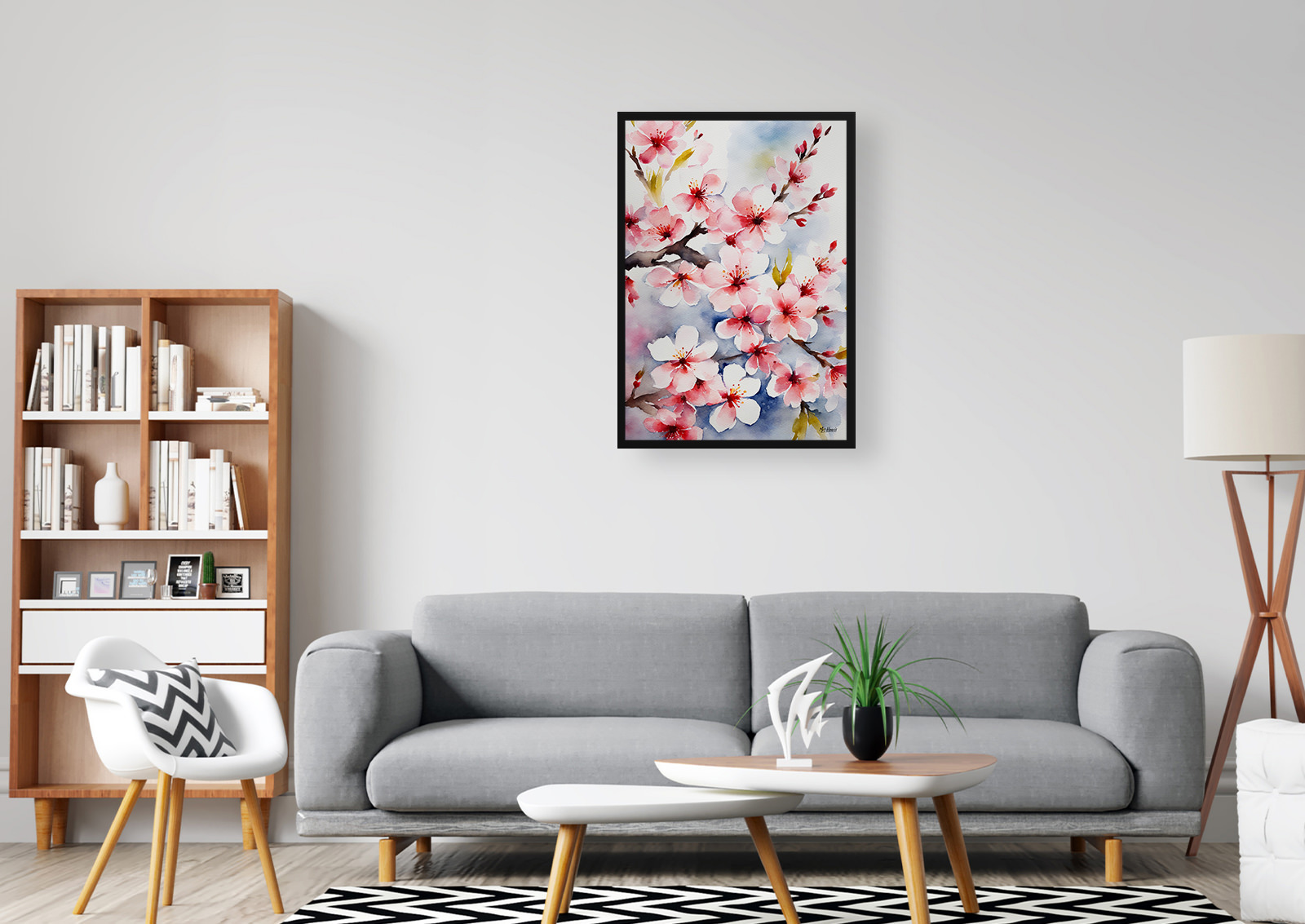 Sakura Cherry Blossom Watercolour Botanical Art Print - Japanese Flowering Framed Plant Wall Art 5 Sakura Cherry Blossom Watercolour Botanical Art Print - Japanese Flowering Framed Plant Wall Art - Image 3