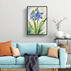 Scilla Bifolia Watercolour Botanical Art Print - Alpine Squill Framed Plant Wall Art 7 watercolour botanical print flowers scilla bifolia living room
