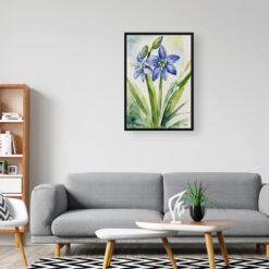 Scilla Bifolia Watercolour Botanical Art Print - Alpine Squill Framed Plant Wall Art 8 watercolour botanical print flowers scilla bifolia office