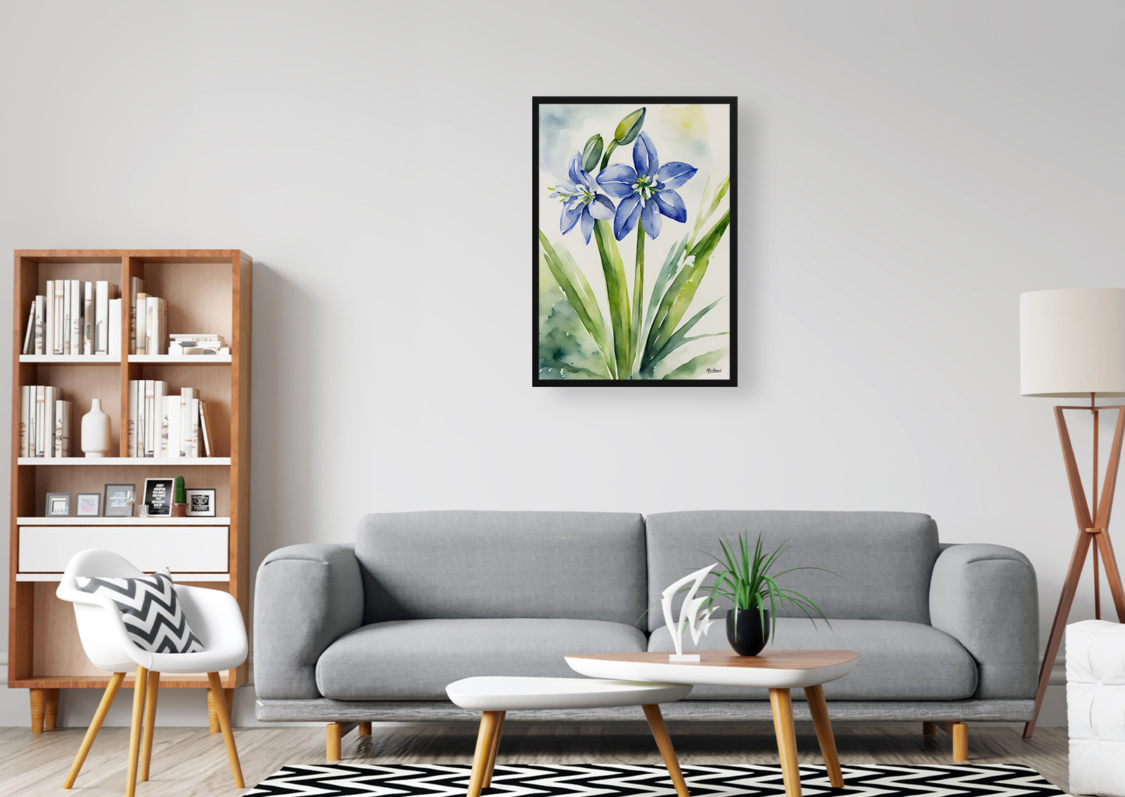 Scilla Bifolia Watercolour Botanical Art Print - Alpine Squill Framed Plant Wall Art 5 Scilla Bifolia Watercolour Botanical Art Print - Alpine Squill Framed Plant Wall Art - Image 3