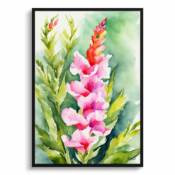 Snapdragon Watercolour Botanical Art Print - Dragon flower Framed Plant Wall Art