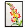 Snapdragon Minimalist Watercolour Botanical Art Print - Dragon flower Framed Plant Wall Art