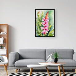 watercolour botanical print flowers snapdragon office
