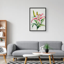 Stargazer lily Minimalist Watercolour Botanical Art Print - Oriental Framed Plant Wall Art 8 watercolour botanical print flowers stargazer lily minimalist office