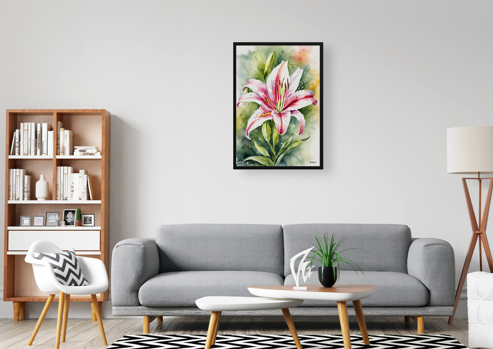 Stargazer lily Watercolour Botanical Art Print - Oriental Framed Plant Wall Art 5 Stargazer lily Watercolour Botanical Art Print - Oriental Framed Plant Wall Art - Image 3