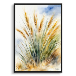 Stipa ichu  Watercolour Botanical Art Print - peruvian feather grass Framed Plant Wall Art