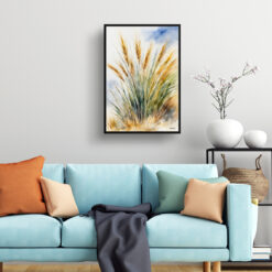 Stipa ichu Watercolour Botanical Art Print - peruvian feather grass Framed Plant Wall Art 7 watercolour botanical print flowers stipa ichu peruvian feather grass living room