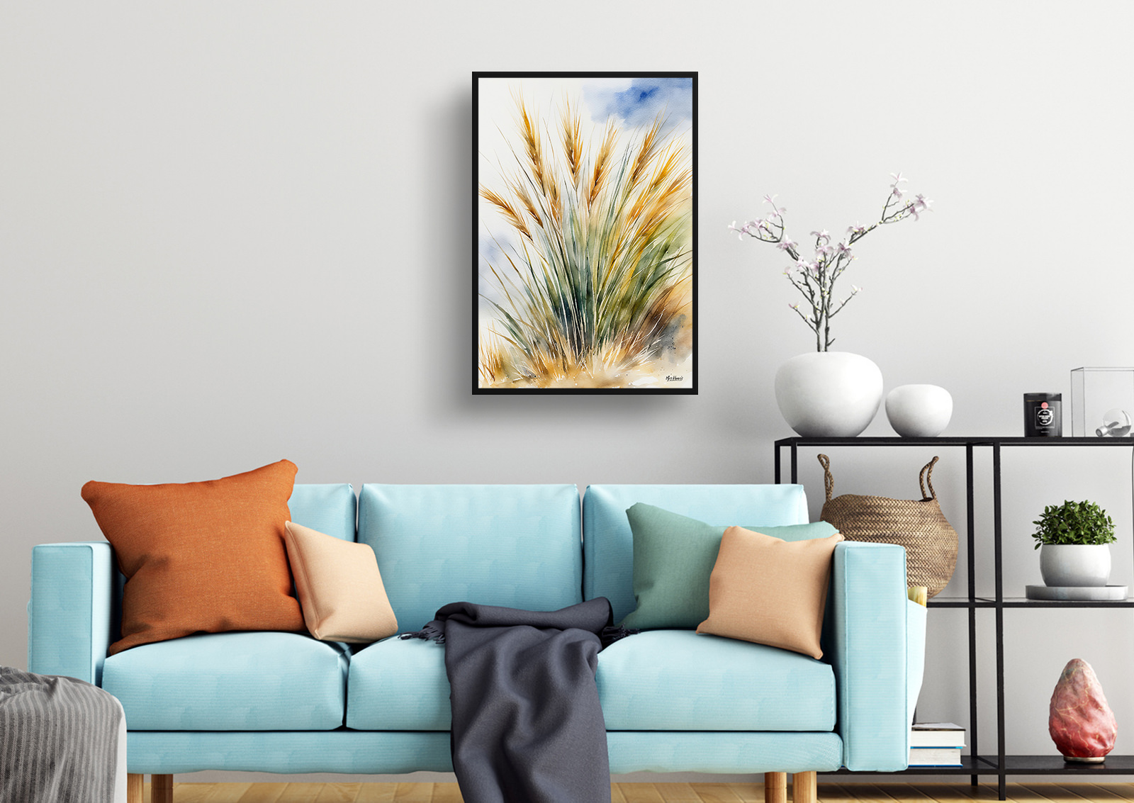 Stipa ichu Watercolour Botanical Art Print - peruvian feather grass Framed Plant Wall Art 4 Stipa ichu Watercolour Botanical Art Print - peruvian feather grass Framed Plant Wall Art - Image 2