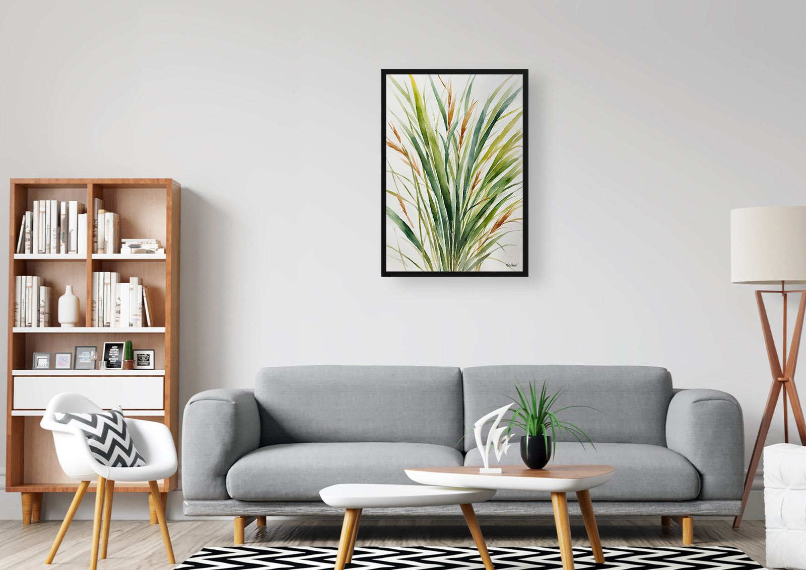 Stipa ichu Minimalist Watercolour Botanical Art Print - peruvian feather grass Framed Plant Wall Art 5 Stipa ichu Minimalist Watercolour Botanical Art Print - peruvian feather grass Framed Plant Wall Art - Image 3