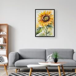 Sunflower Watercolour Botanical Art Print - Helianthus Framed Plant Wall Art 8 watercolour botanical print flowers sunflower office