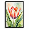 watercolour botanical print flowers tulipa salmon impression front view