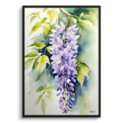 Wisteria x Valderi Watercolour Botanical Art Print - Burford Framed Plant Wall Art