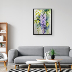 Wisteria x Valderi Watercolour Botanical Art Print - Burford Framed Plant Wall Art 7 watercolour botanical print flowers wisteria x valderi office