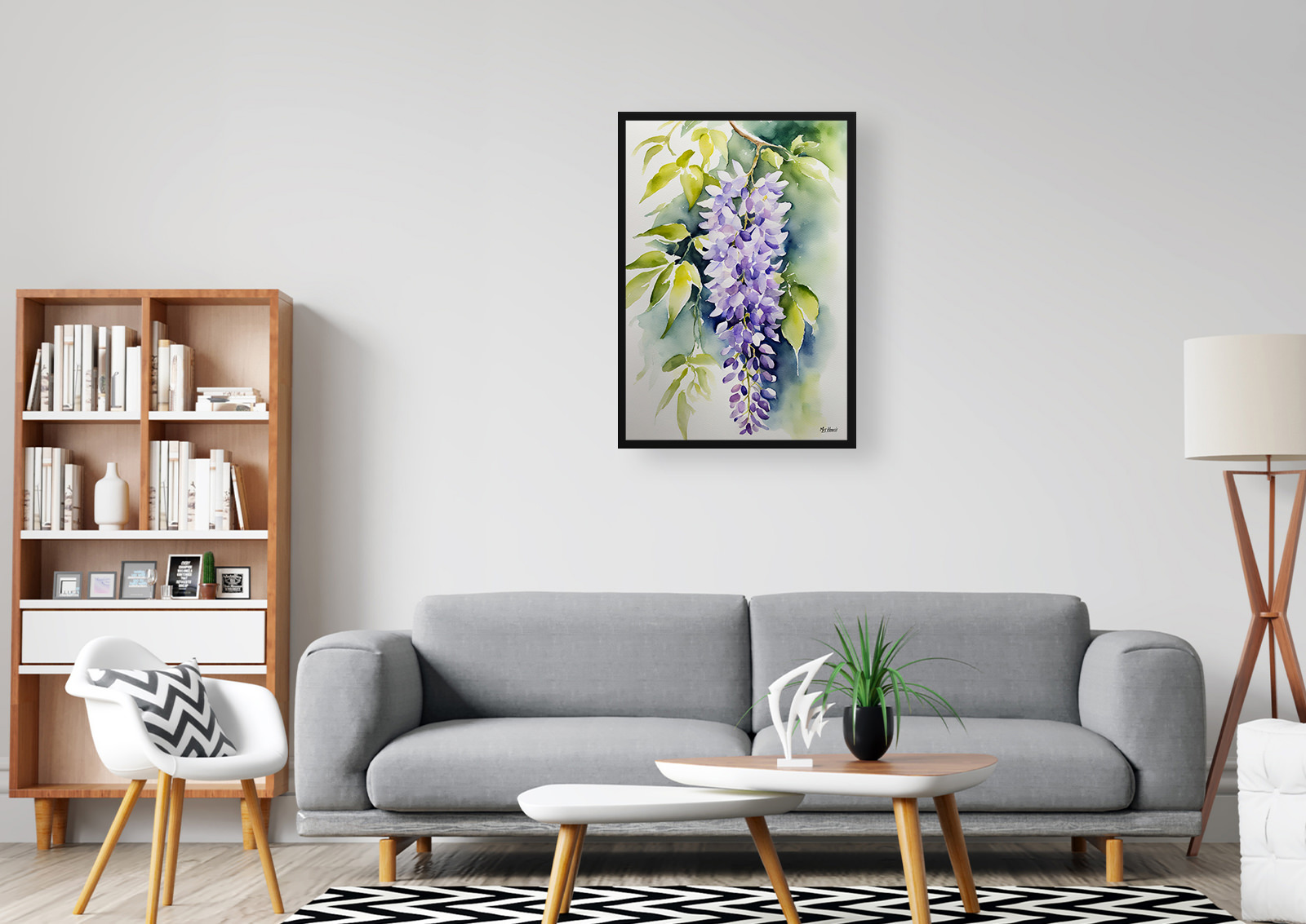 Wisteria x Valderi Watercolour Botanical Art Print - Burford Framed Plant Wall Art 4 Wisteria x Valderi Watercolour Botanical Art Print - Burford Framed Plant Wall Art - Image 3